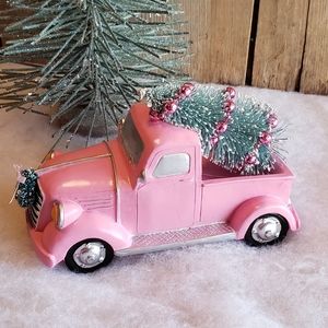 **SOLD** No longer available Pink truck with light up Christmas tree Shabby